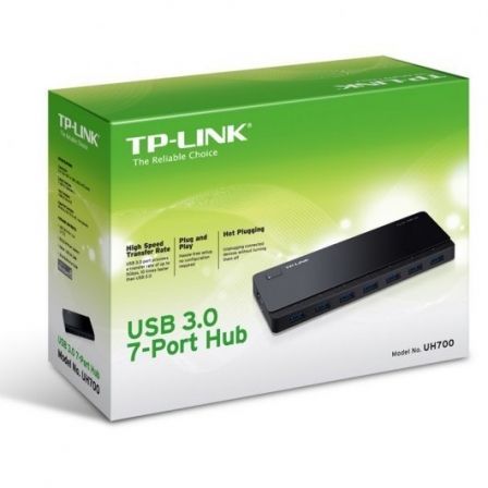 TP-Link UH720 Hub USB de 9 puertos con 2 puertos de carga rápida, Negro